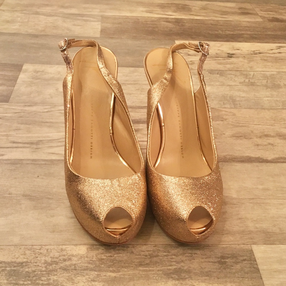 Giuseppe gold glitter heels